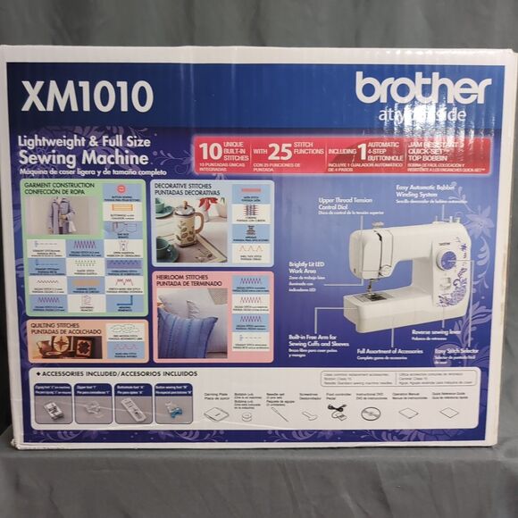 Sewing Machine, Brother XM1010, 10 Built-in Stitches, 4 Included Sewing Feet - Picture 2 of 7